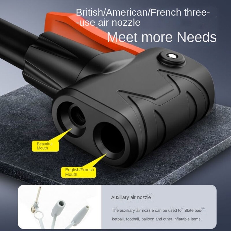 Sūkņu velosipēda mājsaimniecības mazs augstspiediena pārnēsājams elektriskais akumulators automašīnas basketbola vispārējas nozīmes gaisa cauruļu piepūšana