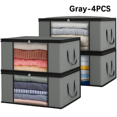 4PCS Vreća za pohranu odjeće velikog kapaciteta Organizator s ojačanom ručkom za pokrivače Pokrivači Posteljine Jastuci Igračke