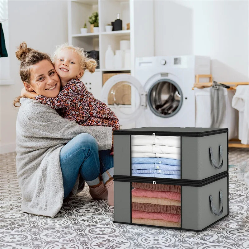 4PCS Vreća za pohranu odjeće velikog kapaciteta Organizator s ojačanom ručkom za pokrivače Pokrivači Posteljine Jastuci Igračke