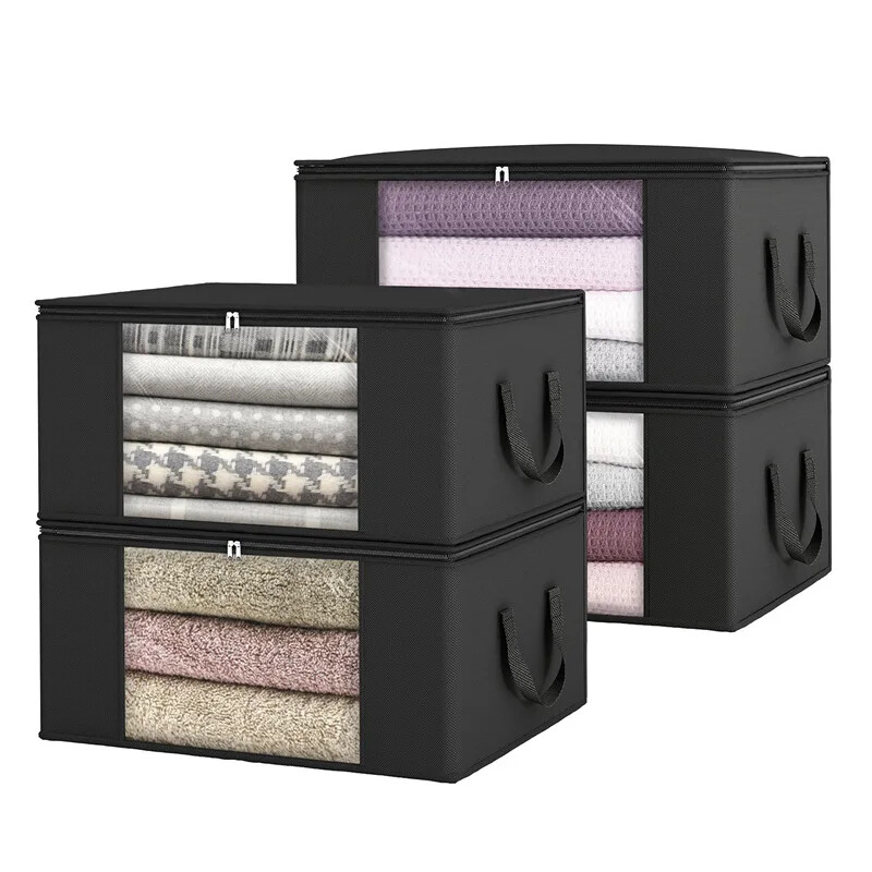 4PCS Vreća za pohranu odjeće velikog kapaciteta Organizator s ojačanom ručkom za pokrivače Pokrivači Posteljine Jastuci Igračke