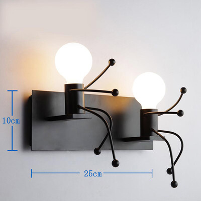 Modern LED fali lámpa skandináv rajzfilm baba fali lámpák amerikai kreatív fém robotkarács gyerekeknek baba szoba nappali hálószoba