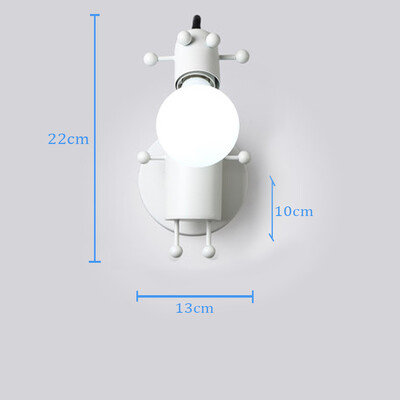 Modern LED fali lámpa skandináv rajzfilm baba fali lámpák amerikai kreatív fém robotkarács gyerekeknek baba szoba nappali hálószoba