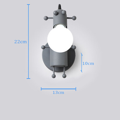 Modern LED fali lámpa skandináv rajzfilm baba fali lámpák amerikai kreatív fém robotkarács gyerekeknek baba szoba nappali hálószoba