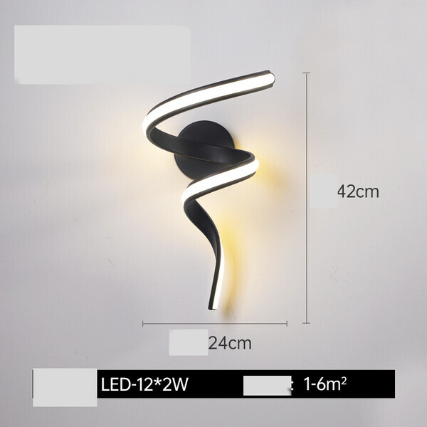 LED sienas lampa Luksusa melnā baltā zelta sienas dekoratīvie lukturi guļamistabai pie gultas Dzīvojamās istabas koridora kāpnes Mājas iekštelpu lampas