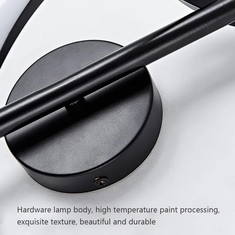 LED sienas lampa Luksusa melnā baltā zelta sienas dekoratīvie lukturi guļamistabai pie gultas Dzīvojamās istabas koridora kāpnes Mājas iekštelpu lampas