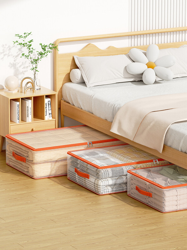 Saliekams transportēšanas maisiņš pvc gultas apakšas uzglabāšanas maiss Sakopts guļamistabas kopmītņu piederumi Transporta kaste Koledžas iepakojuma uzglabāšanas soma