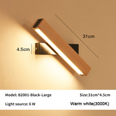 Jauna grozāma sienas lampa Ziemeļvalstu masīvkoka LED sienas gaismeklis Vienkāršs gultas režīms lasīšanai regulējams apgaismojums Mājas dekorēšanas lampas