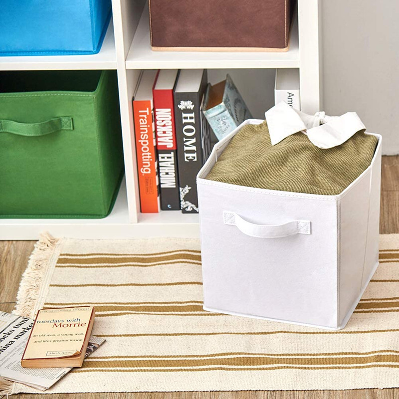 Cutii de depozitare cutie țesute, cuburi de depozitare pliabile din țesături și sertar pentru depozitare pentru dulap și jucării