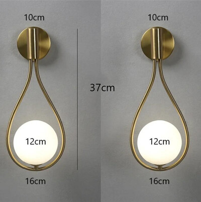 Aplică de perete modernă din metal cu bile de sticlă Aplice de perete simple nordice pentru sufragerie dormitor noptieră coridor scară lumini de perete