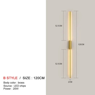 Μοντέρνα ευθεία γραμμή LED φωτιστικά τοίχου για υπνοδωμάτιο σαλονιού Διακόσμηση φόντου Εξαρτήματα κουζίνας Επιφάνεια σκάλας Μαύρο φωτιστικό