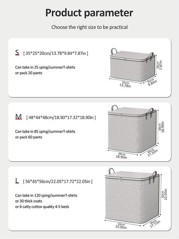 1 geantă de depozitare cu fermoar cu dungi gri, geantă de depozitare de mare capacitate, rezistentă la praf, potrivită pentru depozitare acasă, depozitare clasificată