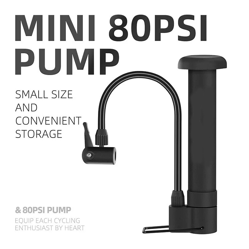 MTB kerékpár szivattyú 80 PSI kerékpár kézi légszivattyú ballon gumiabroncs felfújó Schrader szelep padlószivattyú kerékpáros tartozékok