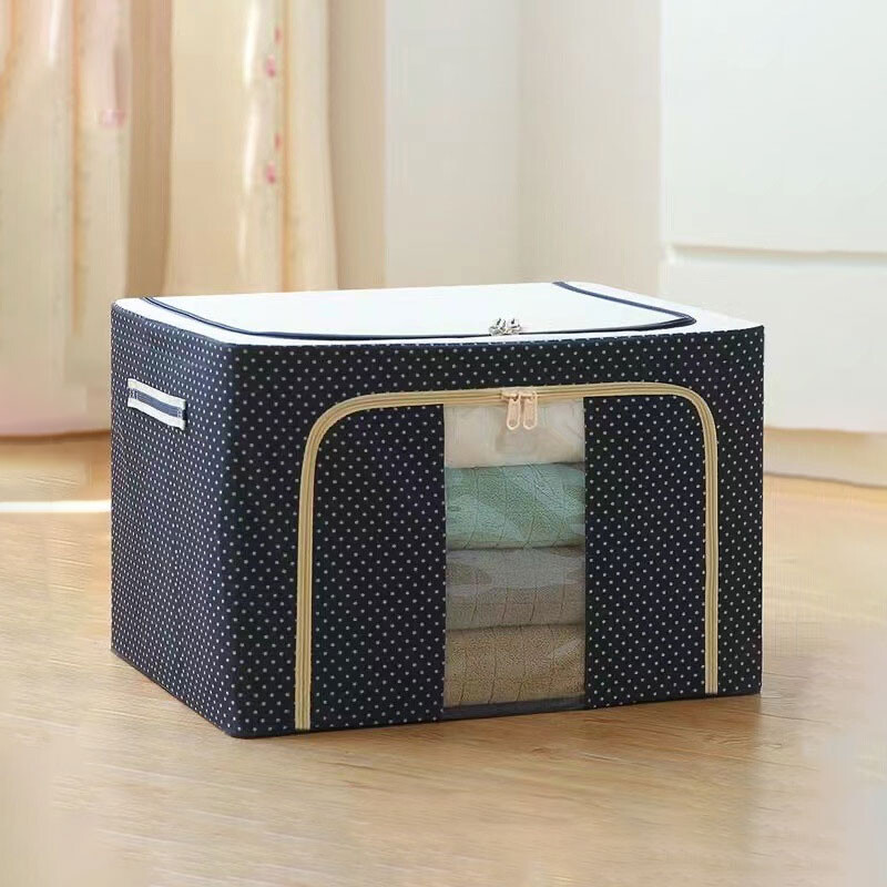 Cutie de depozitare din pânză Oxford, 1 buc. Cutie pliabilă cu cadru de oțel, geantă de cuvertură, cutie de organizare rezistentă la umezeală, 1 buc.