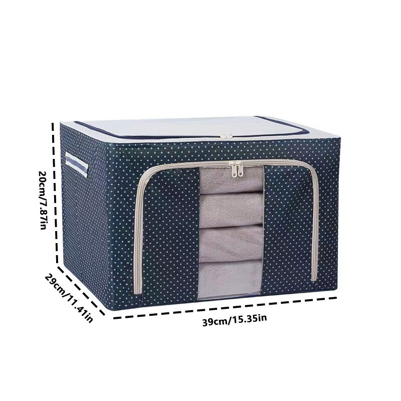 Cutie de depozitare din pânză Oxford, 1 buc. Cutie pliabilă cu cadru de oțel, geantă de cuvertură, cutie de organizare rezistentă la umezeală, 1 buc.