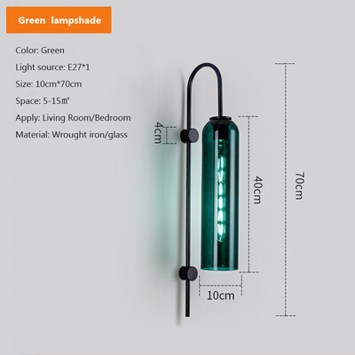 Staklena zidna lampa Nordijsko moderno svjetlo, luksuzni abažur E27 LED unutarnje zidno svjetlo za spavaću sobu uz krevet, blagovaonski stol, dnevni boravak
