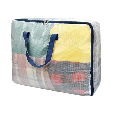 Genți de mutare foarte mari, transparente, cu fermoar. Genți de depozitare rezistente pentru îmbrăcăminte, pătură, cuverturi, perne, jucării, lenjerie de pat