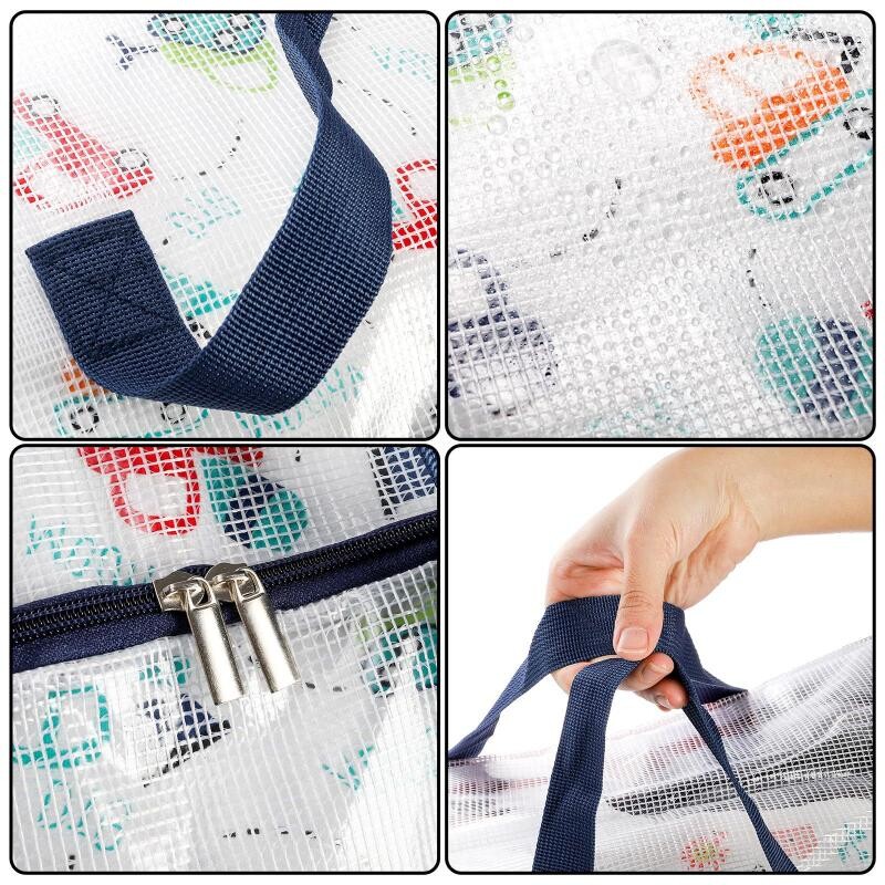 Genți de mutare foarte mari, transparente, cu fermoar. Genți de depozitare rezistente pentru îmbrăcăminte, pătură, cuverturi, perne, jucării, lenjerie de pat