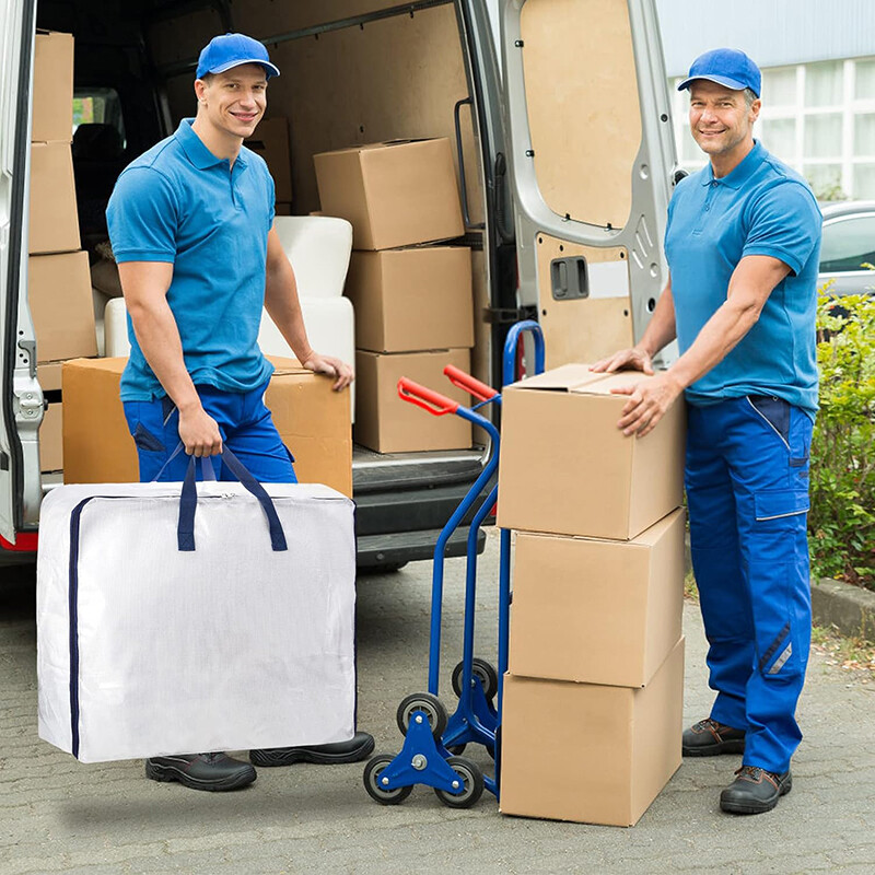 Genți de mutare foarte mari, transparente, cu fermoar. Genți de depozitare rezistente pentru îmbrăcăminte, pătură, cuverturi, perne, jucării, lenjerie de pat