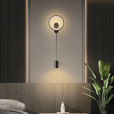 Lampă de perete modernă cu LED Lumină LED minimalistă Dormitor Aplice de perete de noptieră Camera de zi Iluminat de interior Lămpi decorative