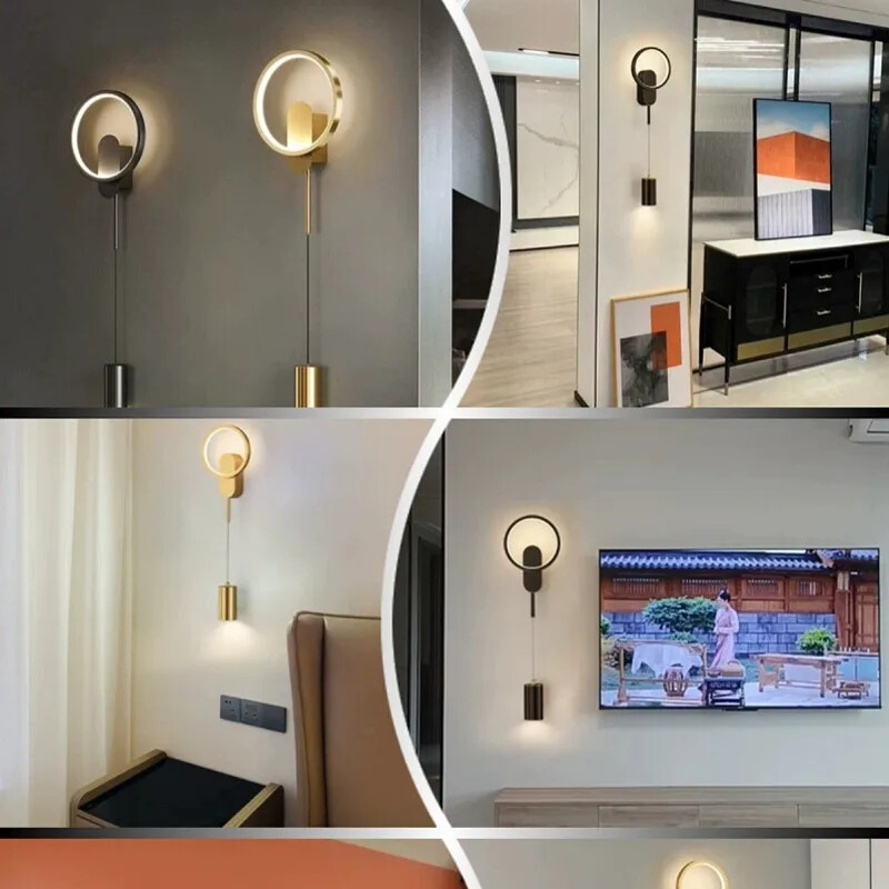 Moderna LED zidna svjetiljka Minimalističko LED svjetlo Noćni zidni svijećnjaci za spavaću sobu Unutarnja rasvjeta za dnevni boravak Ukrasne svjetiljke