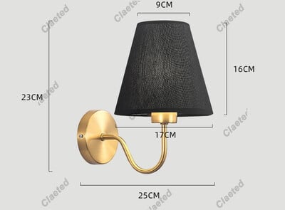 110V/220V fali lámpa LED-es E27 izzóval szövet lámpaernyő fali lámpák szállodai hálószobákhoz, éjjeli nappali lépcsőkhöz, lakberendezéshez