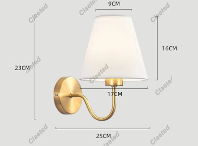 110V/220V fali lámpa LED-es E27 izzóval szövet lámpaernyő fali lámpák szállodai hálószobákhoz, éjjeli nappali lépcsőkhöz, lakberendezéshez