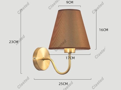 110V/220V fali lámpa LED-es E27 izzóval szövet lámpaernyő fali lámpák szállodai hálószobákhoz, éjjeli nappali lépcsőkhöz, lakberendezéshez