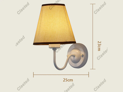 110V/220V fali lámpa LED-es E27 izzóval szövet lámpaernyő fali lámpák szállodai hálószobákhoz, éjjeli nappali lépcsőkhöz, lakberendezéshez