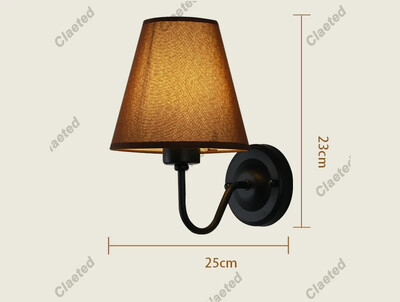 110V/220V fali lámpa LED-es E27 izzóval szövet lámpaernyő fali lámpák szállodai hálószobákhoz, éjjeli nappali lépcsőkhöz, lakberendezéshez