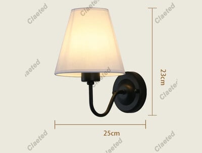 110V/220V fali lámpa LED-es E27 izzóval szövet lámpaernyő fali lámpák szállodai hálószobákhoz, éjjeli nappali lépcsőkhöz, lakberendezéshez