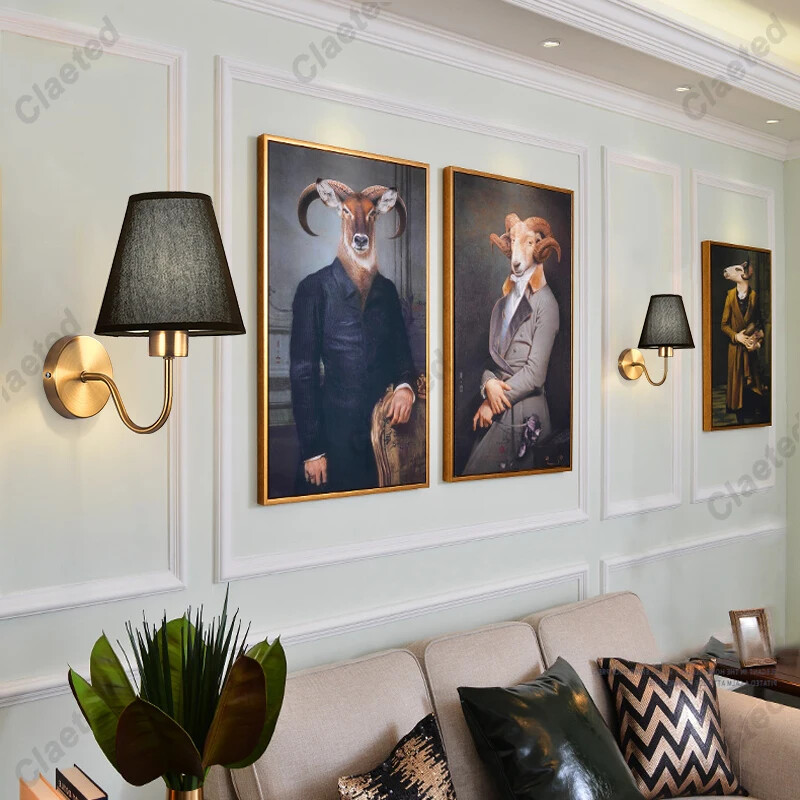 110V/220V fali lámpa LED-es E27 izzóval szövet lámpaernyő fali lámpák szállodai hálószobákhoz, éjjeli nappali lépcsőkhöz, lakberendezéshez