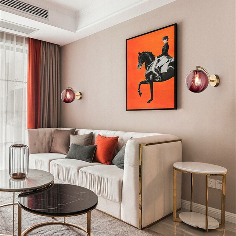 Moodne LED-seinalamp Põhjamaade klaasist kuulseinavalgustid elutuppa magamistuppa Kodu voodi seinavalgusti Vannitoa valgustid peeglivalgusti