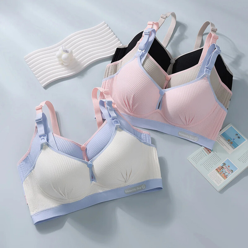 Egészszezonos kismama melltartó terhes nőknek Mellemelő, megereszkedett, elöl nyíló kialakítás szoptatáshoz Tiszta pamutból