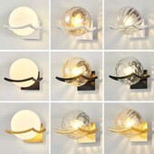Moderna Led sienas gaisma zelta stikla lodveida sienas lampa dzīvojamā istaba vannas istaba guļamistaba pie gultas ieeja veranda iekštelpu apgaismojums dekorlampa