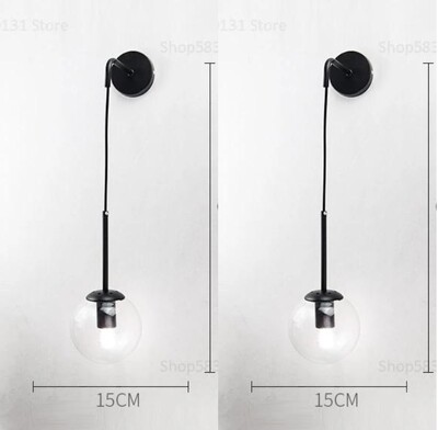 Nordic Modern üveggolyós fali lámpák Retro Egyszerű Éjjeli Nappali Dekoráció Fények Folyosó Lépcsőház LED Világítótestek