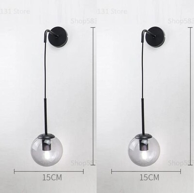 Nordic Modern üveggolyós fali lámpák Retro Egyszerű Éjjeli Nappali Dekoráció Fények Folyosó Lépcsőház LED Világítótestek