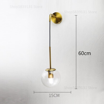 Nordic Modern üveggolyós fali lámpák Retro Egyszerű Éjjeli Nappali Dekoráció Fények Folyosó Lépcsőház LED Világítótestek