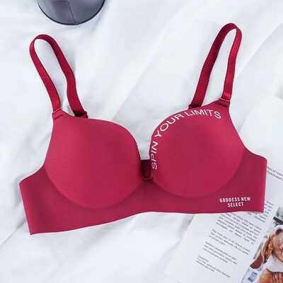 Női Seamless Melltartó Szexi Push Up Bralette Fehérnemű Vezeték nélküli női fehérnemű Divatos betűmintás melltartó háromnegyedes (3/4 csésze)