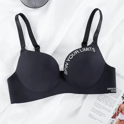 Női Seamless Melltartó Szexi Push Up Bralette Fehérnemű Vezeték nélküli női fehérnemű Divatos betűmintás melltartó háromnegyedes (3/4 csésze)