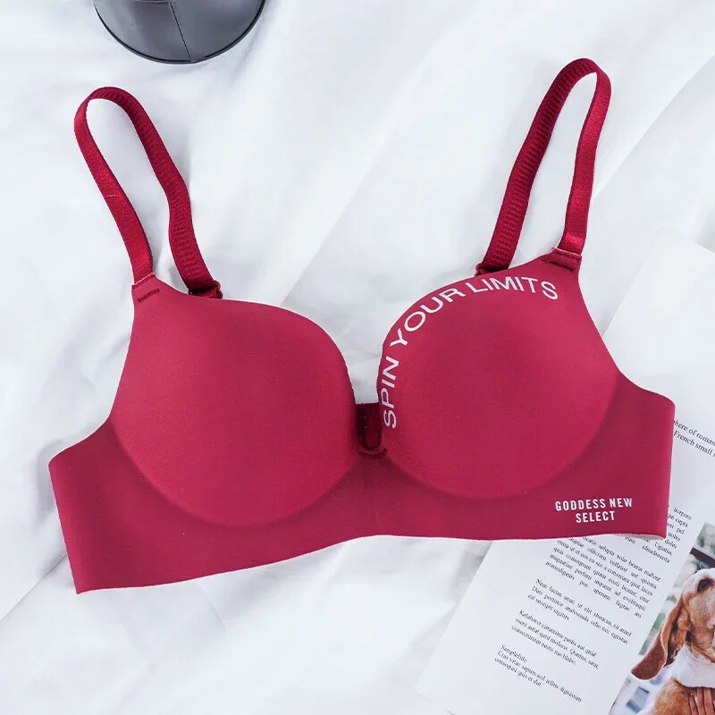 Női Seamless Melltartó Szexi Push Up Bralette Fehérnemű Vezeték nélküli női fehérnemű Divatos betűmintás melltartó háromnegyedes (3/4 csésze)