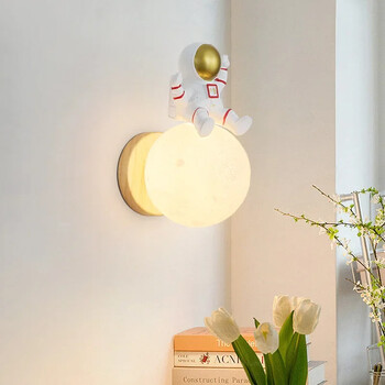 LED Μοντέρνο Επιτοίχιο Φωτιστικό Ρητίνης Moon Rabbit Astronaut Lights Για Υπνοδωμάτιο Παιδικό Δωμάτιο Μελέτη Νηπιαγωγείο Εσωτερικός Διακοσμητικός Φωτισμός