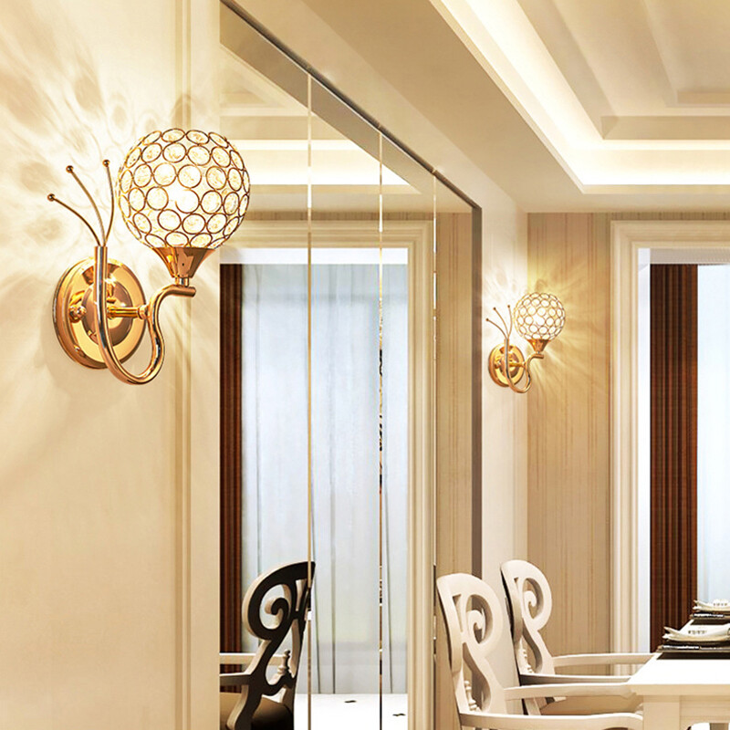 Prabangus krištolo sieninis šviestuvas Nordic E27 Naktinis šviestuvas koridoriui Balkonui Laiptai Rūbinė Miegamasis Namai Vidaus Apšvietimas