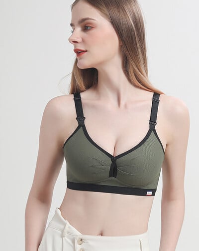 Grynos medvilnės krūtimi maitinanti liemenėlė moterims, maitinanti krūtimi, apatiniai apatiniai moterims, nėštumas, didelio dydžio bralette Gather Crop Top Moterys