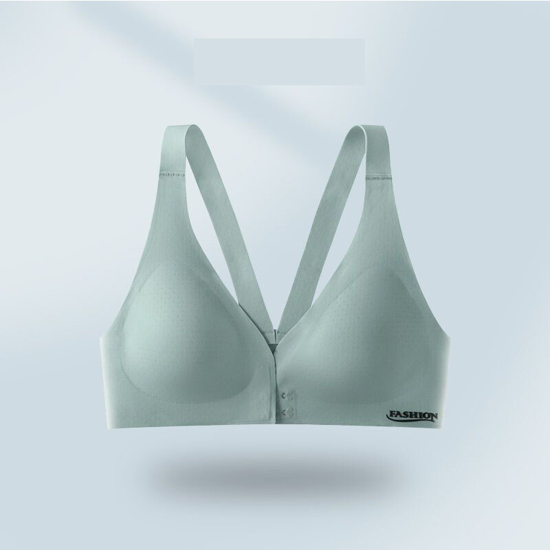 Jauns priekšpusē atvērtas pogas ledus zīda grūtnieču zīdīšanas krūšturis, ērts, neizsekojams un pret nokarenu lateksa vestes stila krūšturis