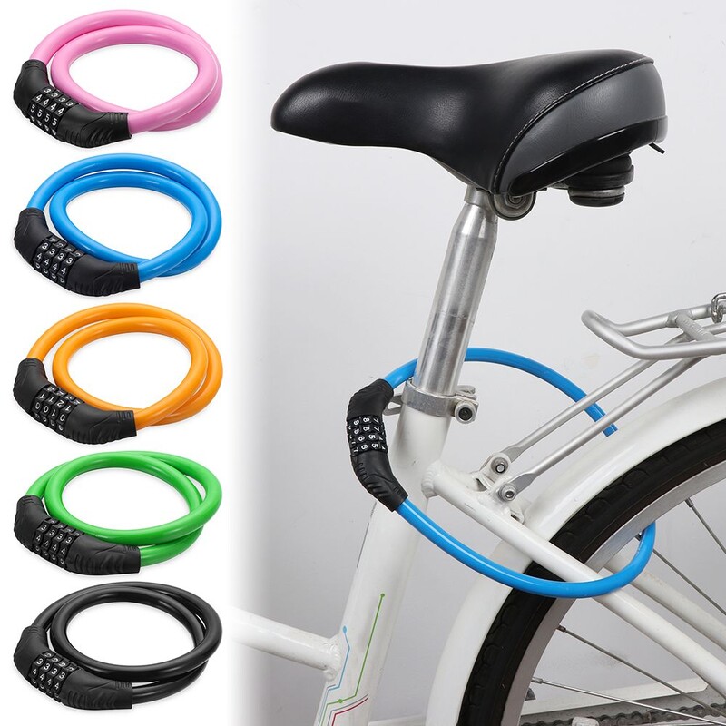 Αξεσουάρ ποδηλάτου λουκέτο με δυνατότητα επαναφοράς Κωδικός πρόσβασης κλειδαριά ποδηλάτου με δυνατότητα επαναφοράς 4ψήφιων κύκλων βαρέως τύπου