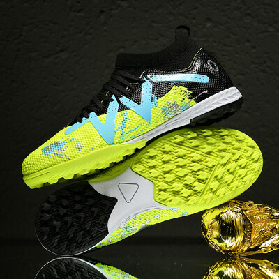 Pantofi de fotbal pentru bărbați Cizme de fotbal pentru antrenament TF înalte, antiderapante, pentru gazon, unisex, Futsal, rezistente la uzură, băieți, fete, în aer liber