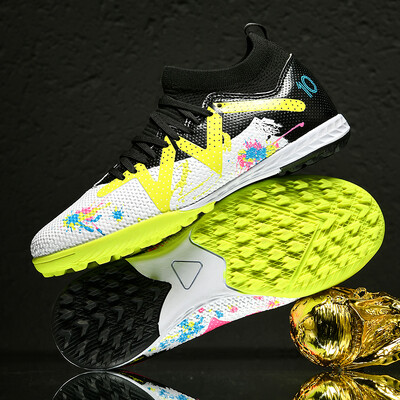 Pantofi de fotbal pentru bărbați Cizme de fotbal pentru antrenament TF înalte, antiderapante, pentru gazon, unisex, Futsal, rezistente la uzură, băieți, fete, în aer liber