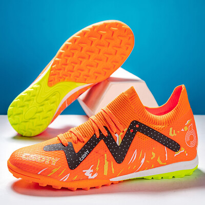 Pantofi de fotbal pentru bărbați Cizme de fotbal pentru antrenament TF înalte, antiderapante, pentru gazon, unisex, Futsal, rezistente la uzură, băieți, fete, în aer liber