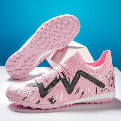 Pantofi de fotbal pentru bărbați Cizme de fotbal pentru antrenament TF înalte, antiderapante, pentru gazon, unisex, Futsal, rezistente la uzură, băieți, fete, în aer liber