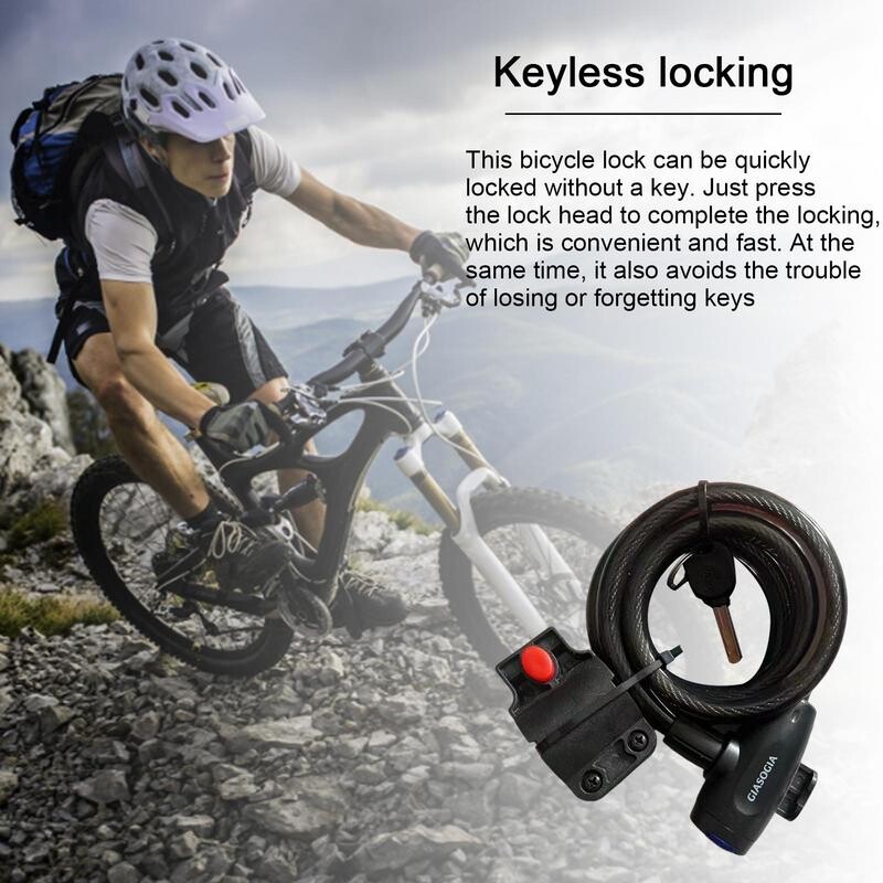 Popularno rasprodana brava za lanac za bicikle 1,0 m, mali uređaj protiv krađe, brave za skutere, namotana sigurna kombinacija brave za bicikle, električna za teške uvjete rada